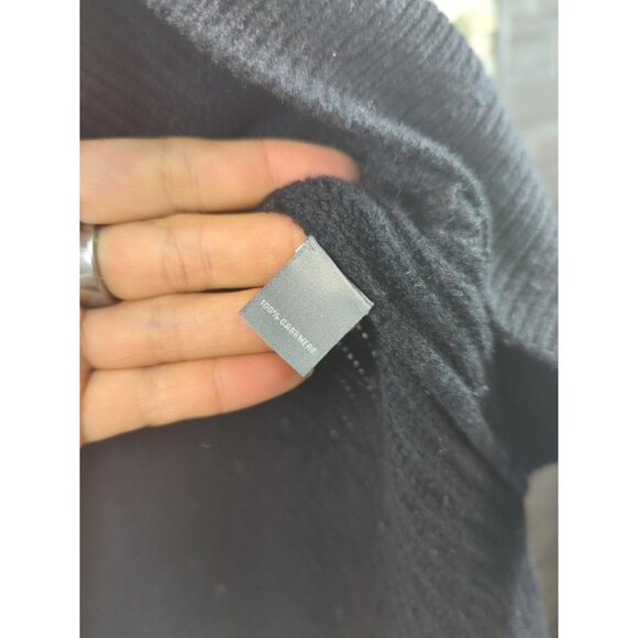 Neiman Marcus Women Black Cashmere Long Slv Slipover Sweater Side Laceup  READ - Picture 7 of 8